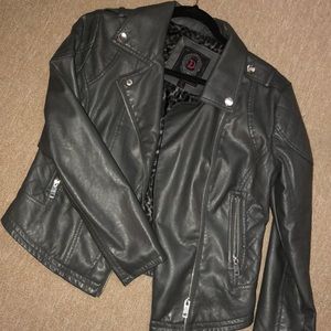 Gray leather jacket